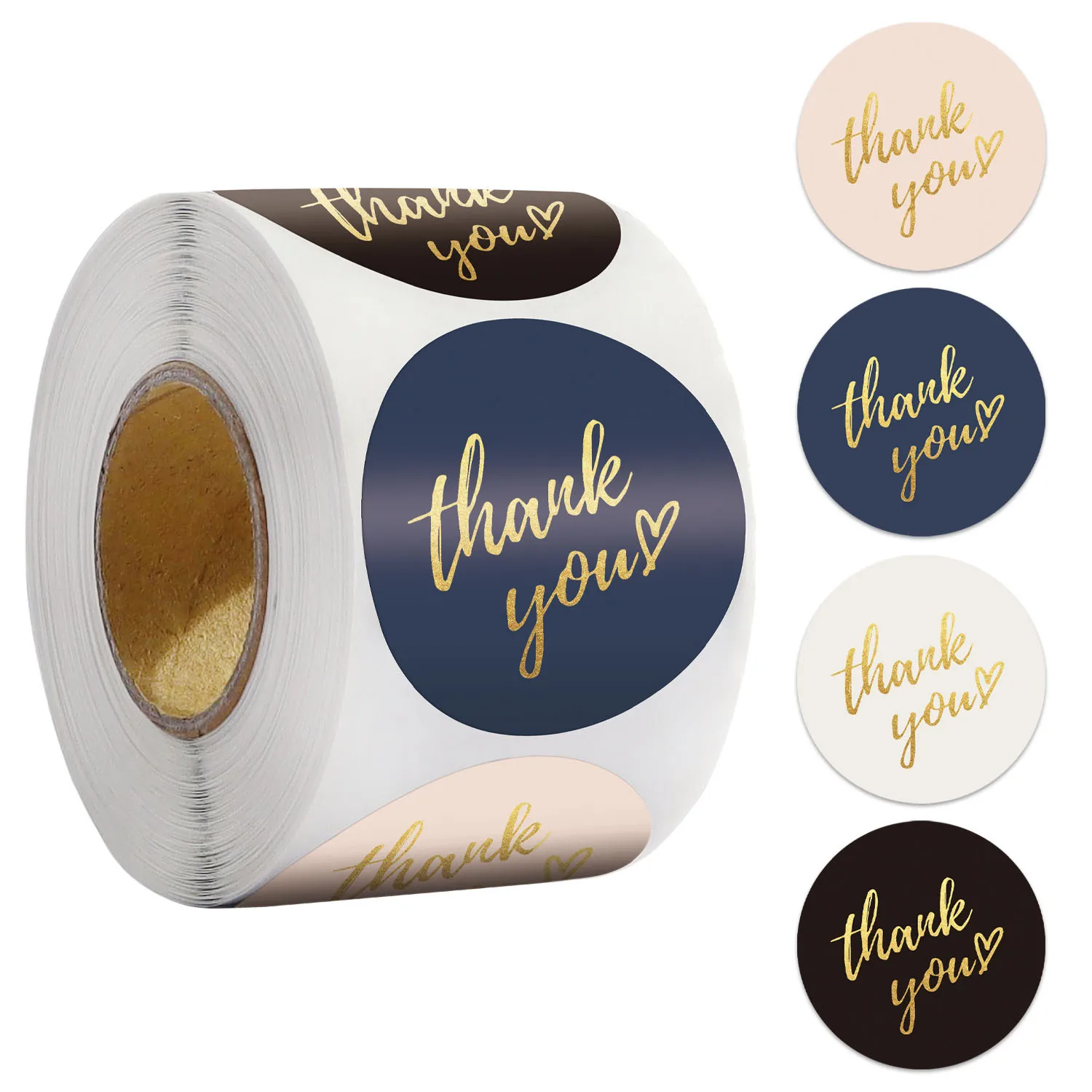 100-500pcs Rose Gold Foil 'Thank You' Stickers for Small Business Gift Seal Shipping Labels Envelope Decoration