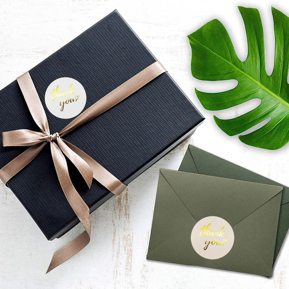 100-500pcs Rose Gold Foil 'Thank You' Stickers for Small Business Gift Seal Shipping Labels Envelope Decoration