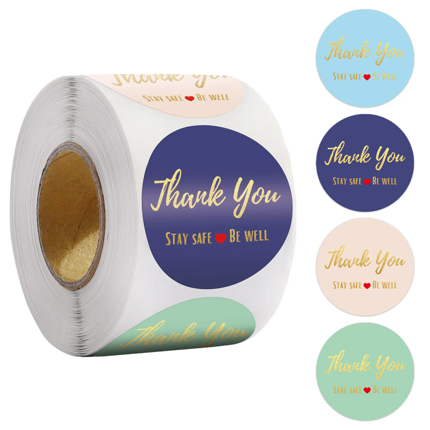 100-500pcs Rose Gold Foil 'Thank You' Stickers for Small Business Gift Seal Shipping Labels Envelope Decoration