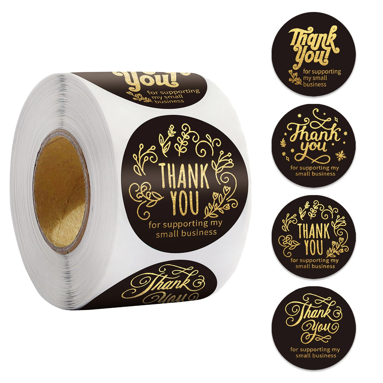 100-500pcs Rose Gold Foil 'Thank You' Stickers for Small Business Gift Seal Shipping Labels Envelope Decoration