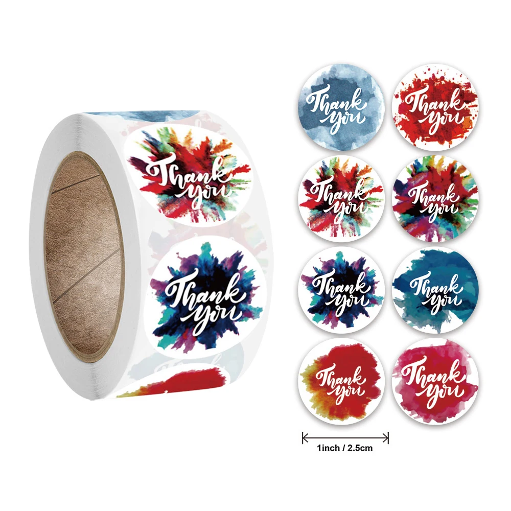 100-500 Pcs Thank You Stickers Cute Pink Gold Labels For Small Business Or Wedding Gift Decor Sticker Stationery Supplies