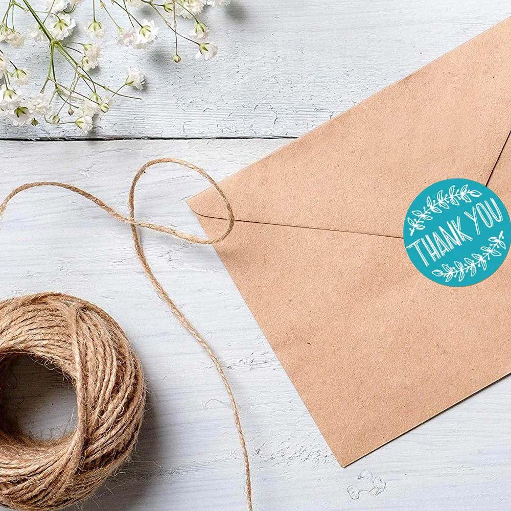 100-500 Pcs Thank You Stickers Cute Pink Gold Labels For Small Business Or Wedding Gift Decor Sticker Stationery Supplies