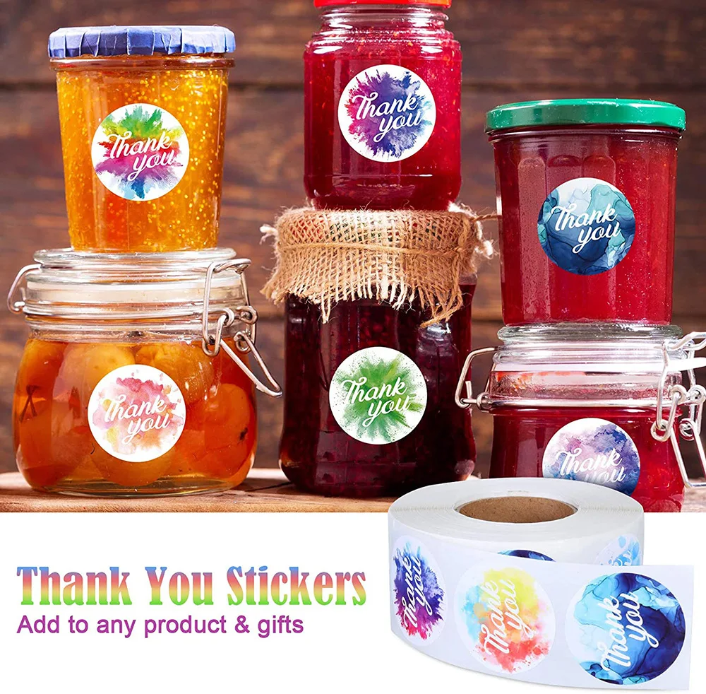 100-500 Pcs Thank You Stickers Cute Pink Gold Labels For Small Business Or Wedding Gift Decor Sticker Stationery Supplies