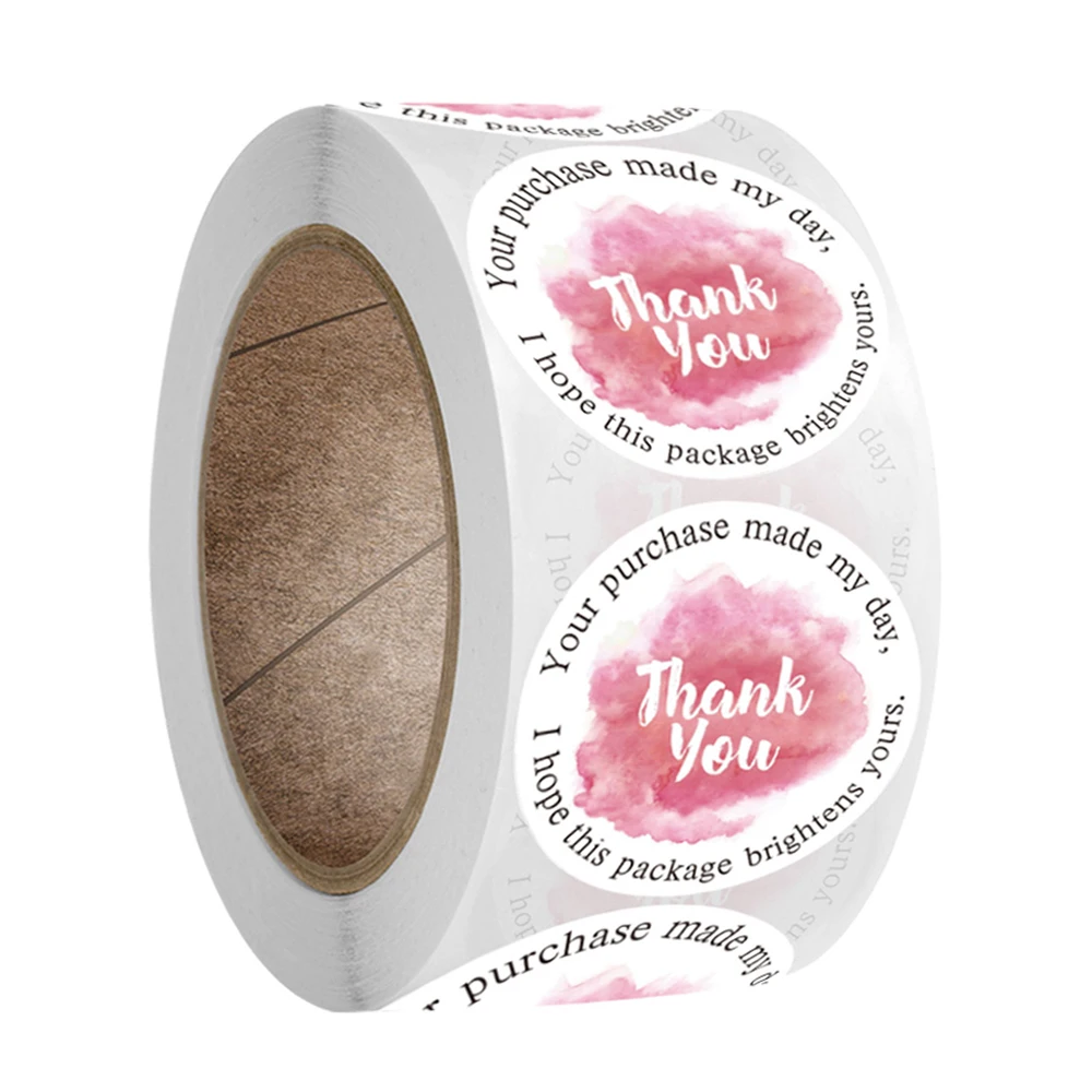 100-500 Pcs Thank You Stickers Cute Pink Gold Labels For Small Business Or Wedding Gift Decor Sticker Stationery Supplies