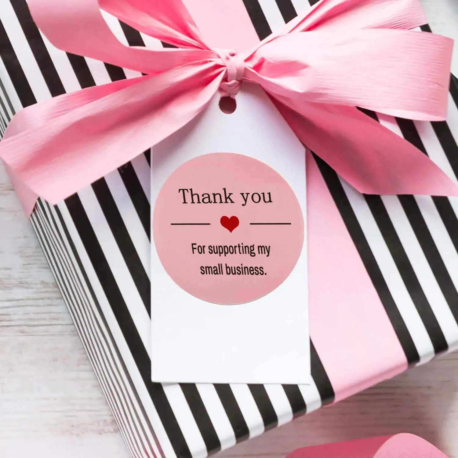 Thank You for Supporting My Small Business Stickers-Pink Thank You Stickers Roll Labels|Used for Business,Online Sellers