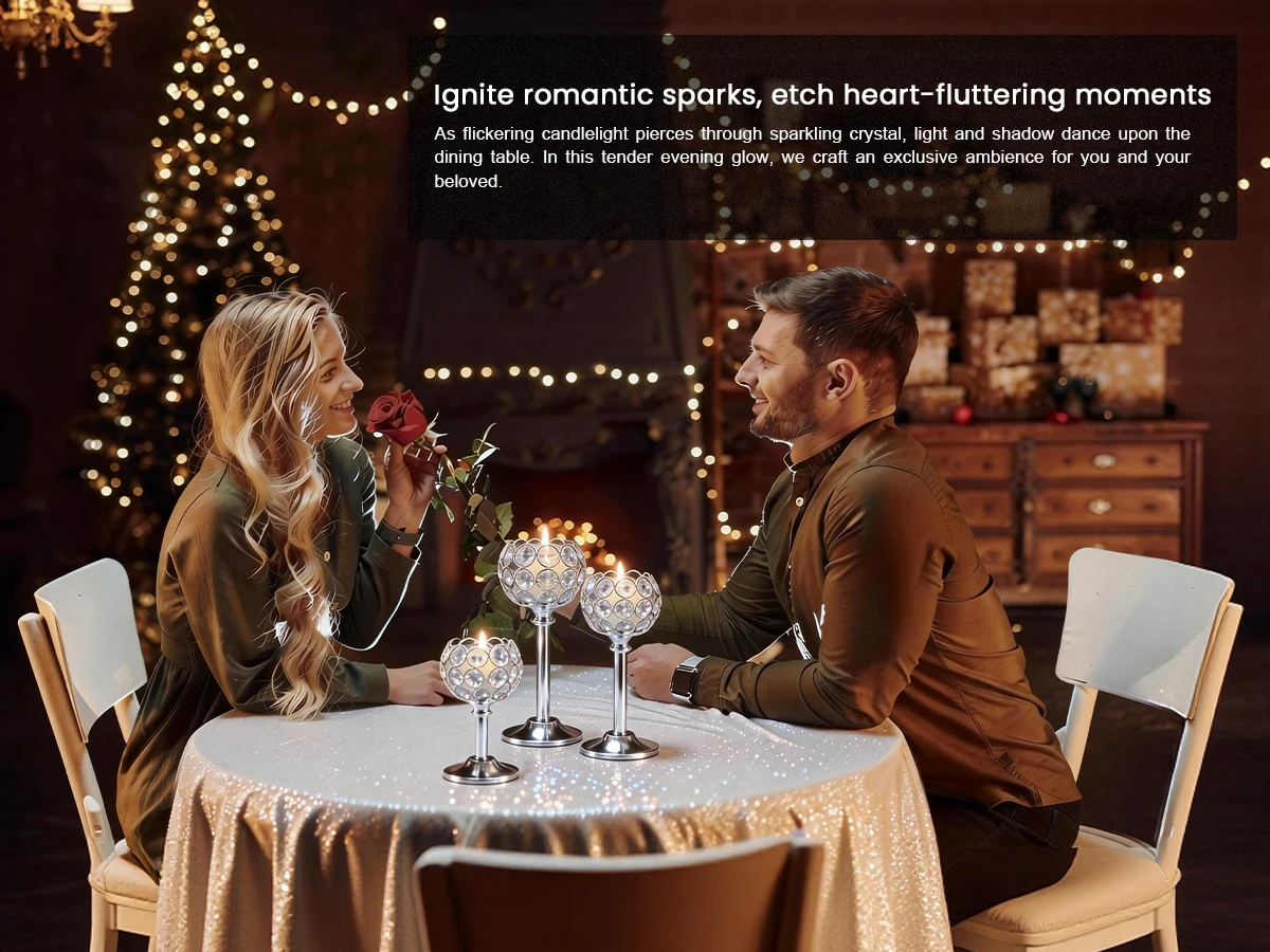 1PC Elegant Gold Silver Metal Glass Candle Holder Tealight Candlestick Christmas Wedding Table Centerpiece Home Decoration