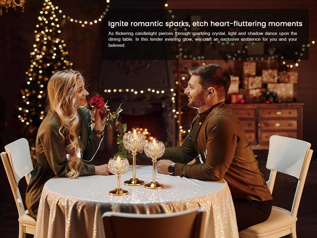 1PC Elegant Gold Silver Metal Glass Candle Holder Tealight Candlestick Christmas Wedding Table Centerpiece Home Decoration