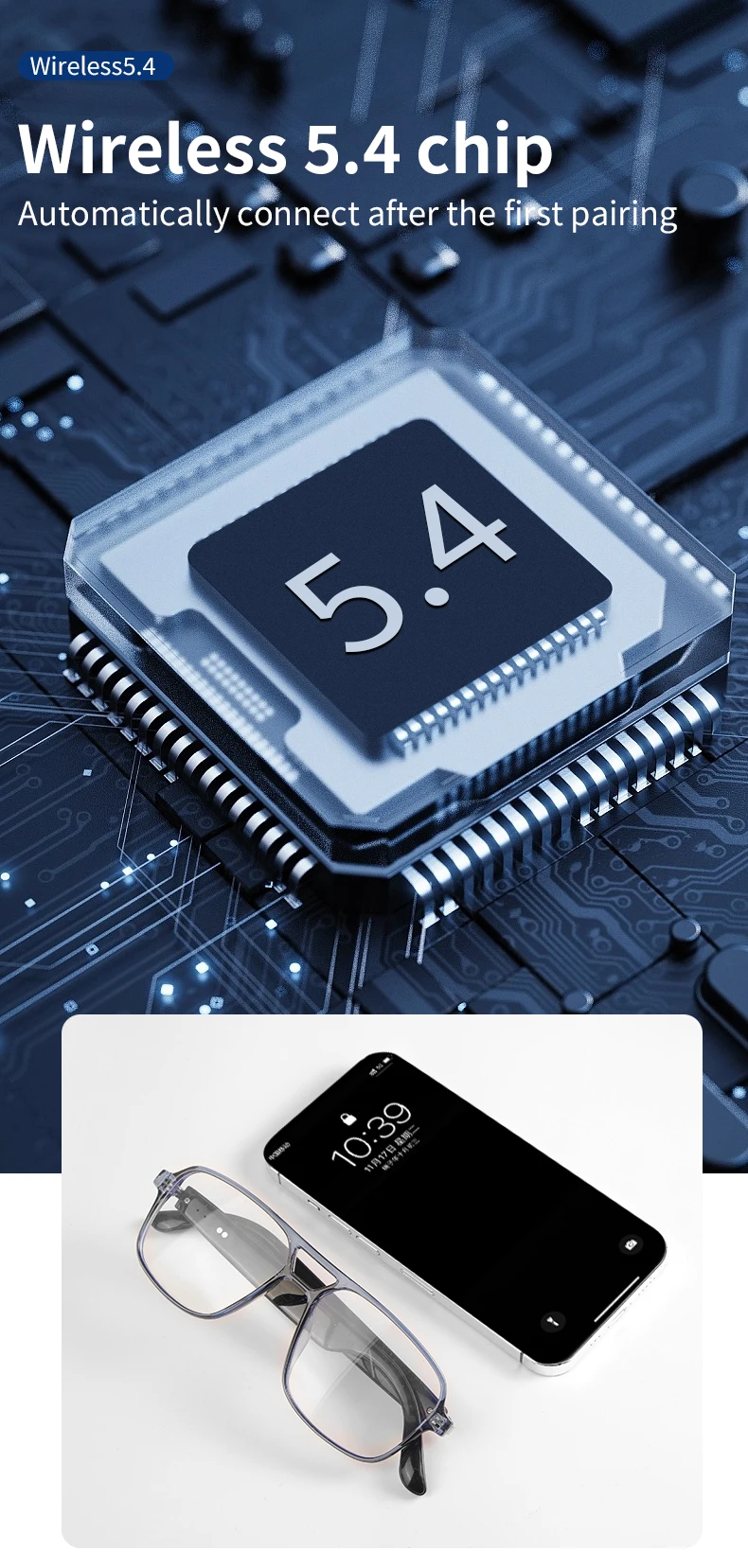 New Smart Glasses Audio Color Change Anti-UV Lenses Wireless Bluetooth Outdoor Sports Headphone IPX4 Voice Assistant Navigation